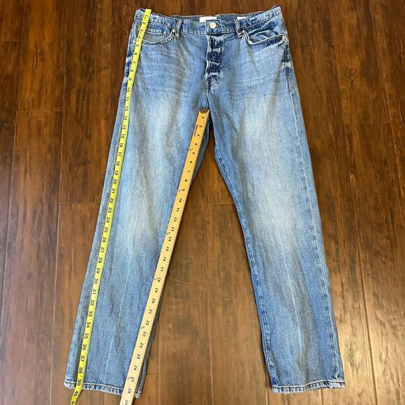 FRAME Le Slouch Straight Leg Low Rise Jeans in Iceberg Distressed - Picture 14 of 15